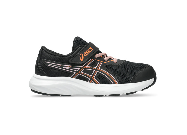 Asics Contend 9 PS loopschoen zwart/sun peach KIDS