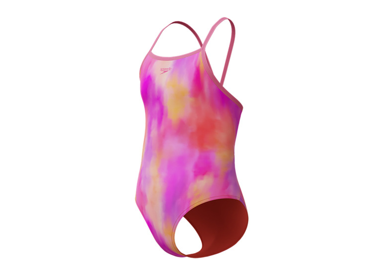 Speedo Print Thinstrap badpak pink lemonade meisjes