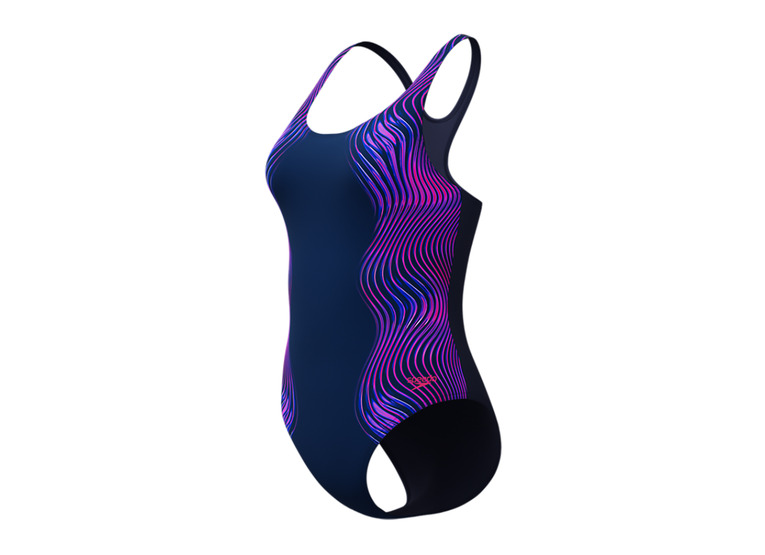 Speedo Print medalist badpak peacoat dames