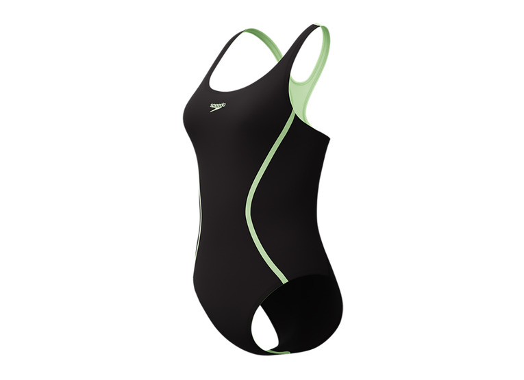 Speedo Splice Medalist badpak zwart/pale clover dames