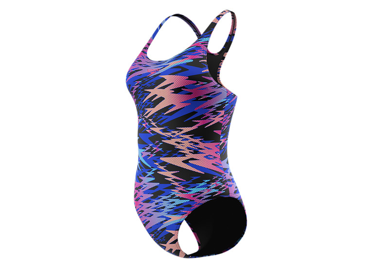 Speedo Hyperboom Print Medalist badpak zwart dames