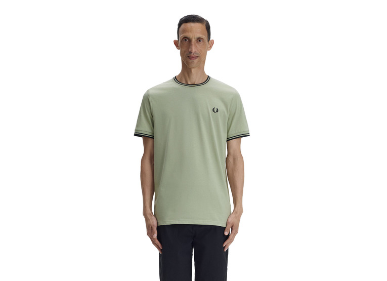 Fred Perry Twin tipped T-shirt seagrass/zwart heren