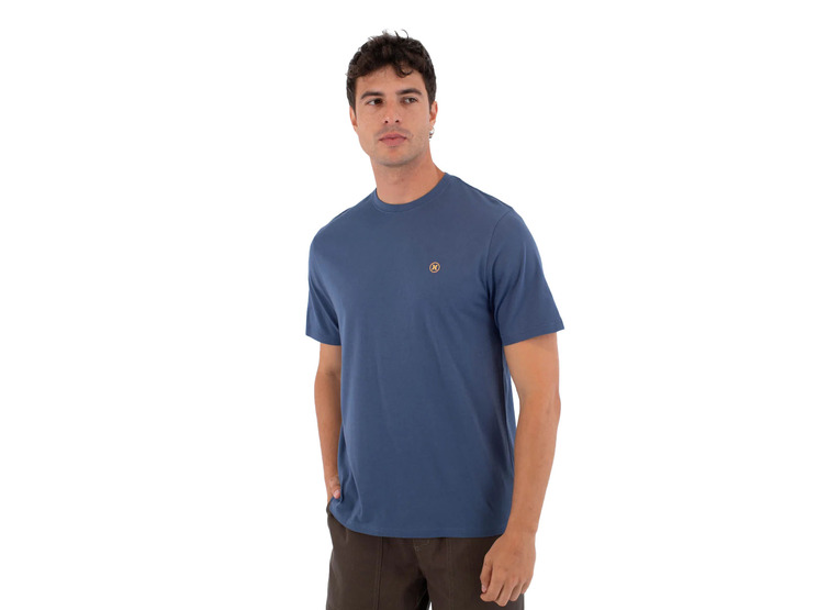 Hurley printing press icon circle T-shirt grey teal heren