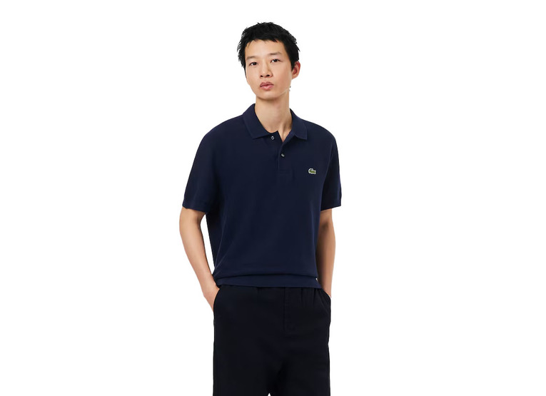 Lacoste classic fit knitted polo midnight blue heren