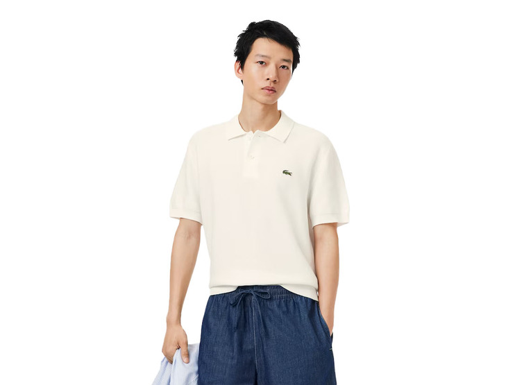 Lacoste classic fit knitted polo wit heren