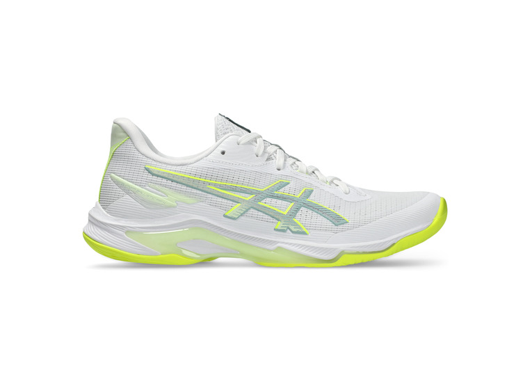 Asics Netburner ballistic FF 4 volleybalschoen wit/safety yellow dames
