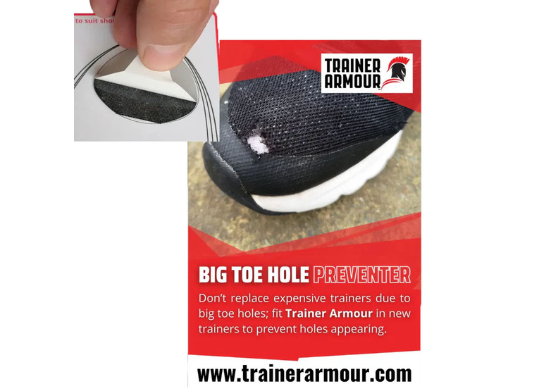 Trainer Armour Big Toe Hole Preventer zwart