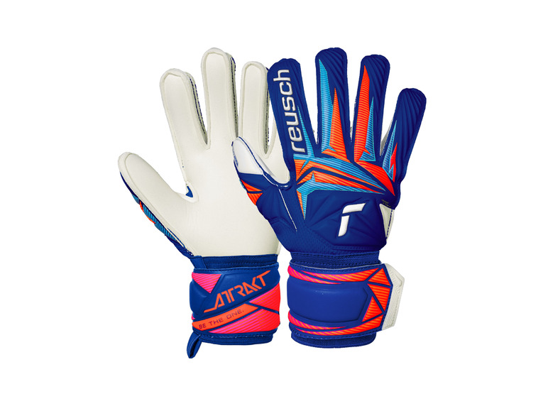 Reusch Attrakt advance junior keepershandschoen blauw/oranje KIDS