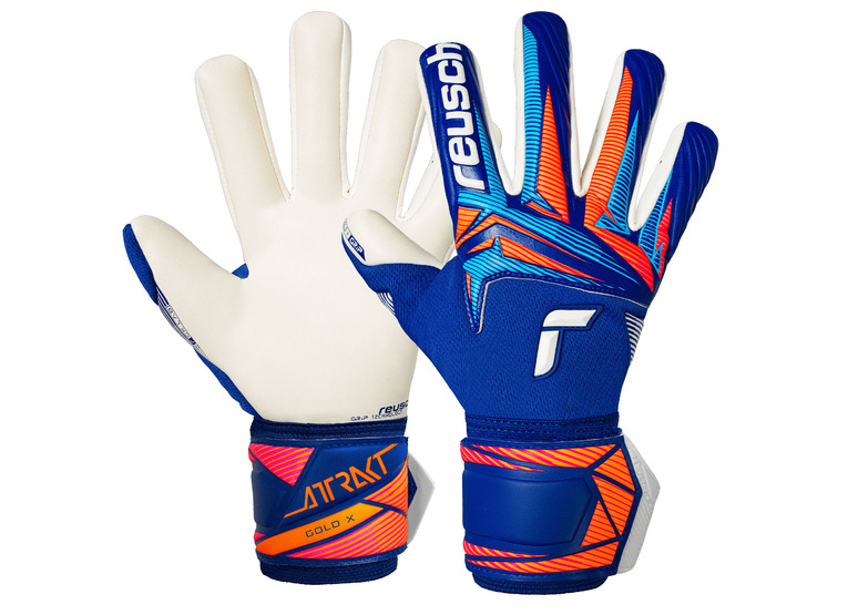 Reusch Attrakt gold X NC keepershandschoen blauw/oranje