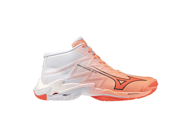 Mizuno Wave lightning elite MID indoorschoen flamingo coral/wit heren