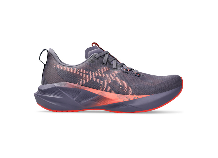Asics Novablast 5 loopschoen greyish purple/coral reef heren