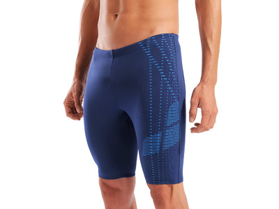 Arena assymetrical design jammer navy/turquoise heren