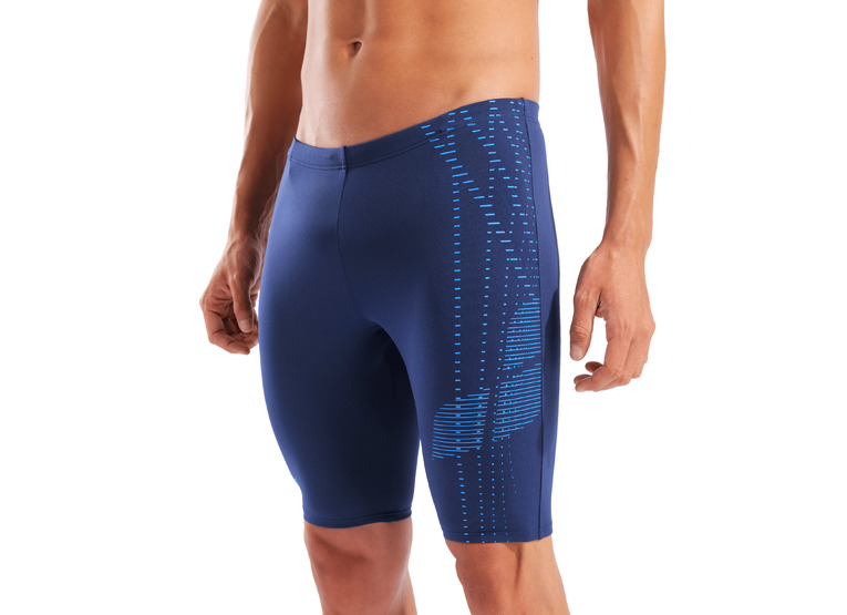 Arena assymetrical design jammer navy/turquoise heren