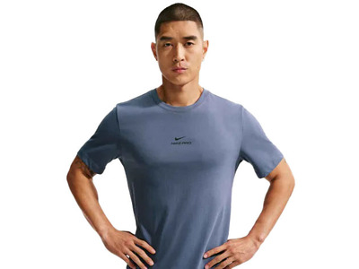 Nike Pro Dri-FIT T-shirt blauw heren Nike Pro Dri-FIT T-shirt blauw heren