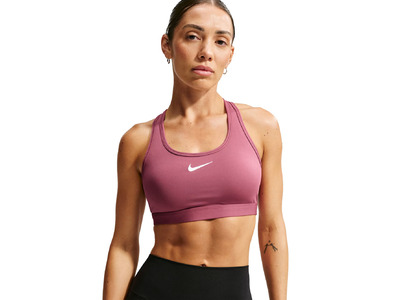 Nike Swoosh sport-bh pink smoke dames Nike Swoosh sport-bh pink smoke dames