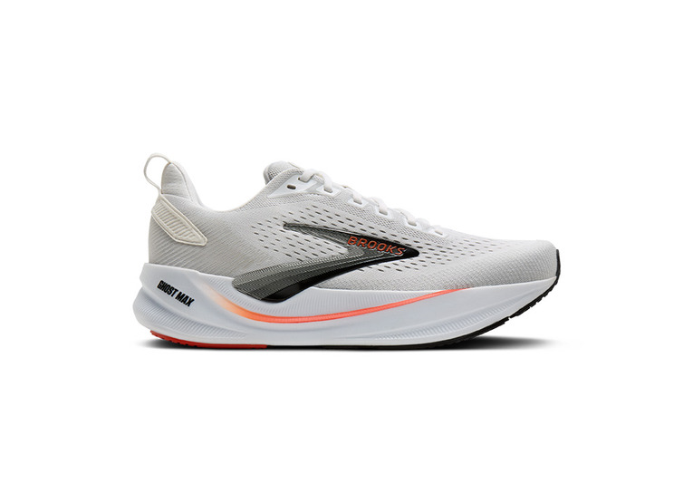 Brooks Ghost Max 4 loopschoen wit/rood/zwart heren Brooks Ghost Max 4 loopschoen wit/rood/zwart heren