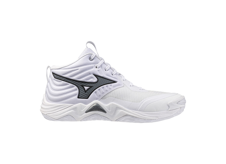 Mizuno Wave Momentum Elite MID indoorschoen wit/metallic grey heren Mizuno Wave Momentum Elite MID indoorschoen wit/metallic grey heren