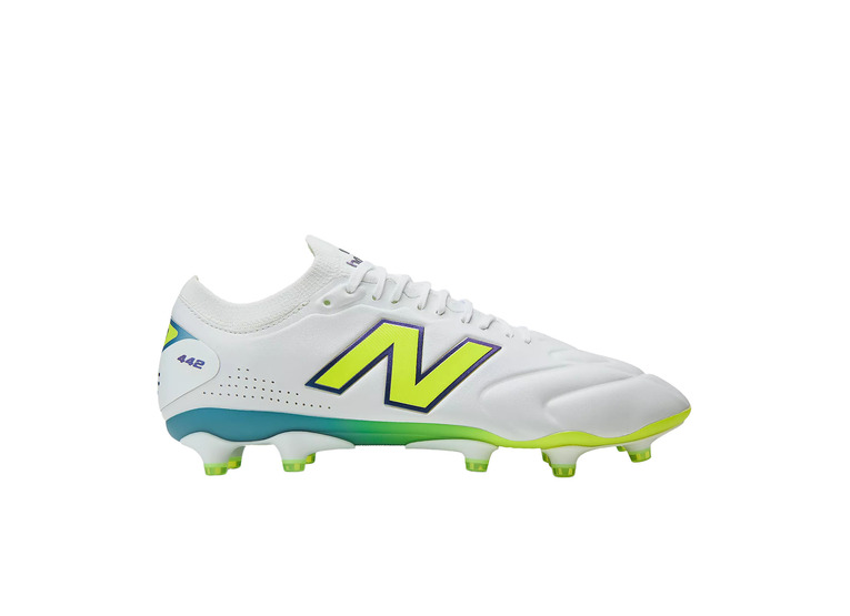 New Balance 442 Elite Knit FG V3 voetbalschoen wit/alkaline green