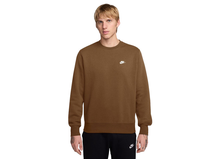 Nike Club fleecetrui bruin heren