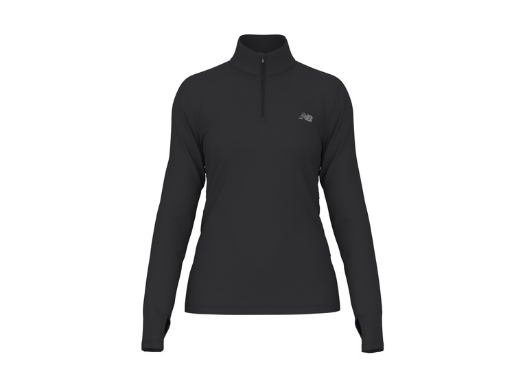 New Balance Sport Essentials Space Dye 1/4 zip sweatshirt black heat dames