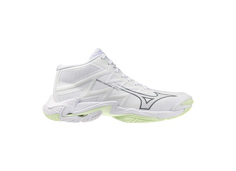 Mizuno Wave lightning elite MID indoorschoen wit/balsam green dames Mizuno Wave lightning elite MID indoorschoen wit/balsam green dames