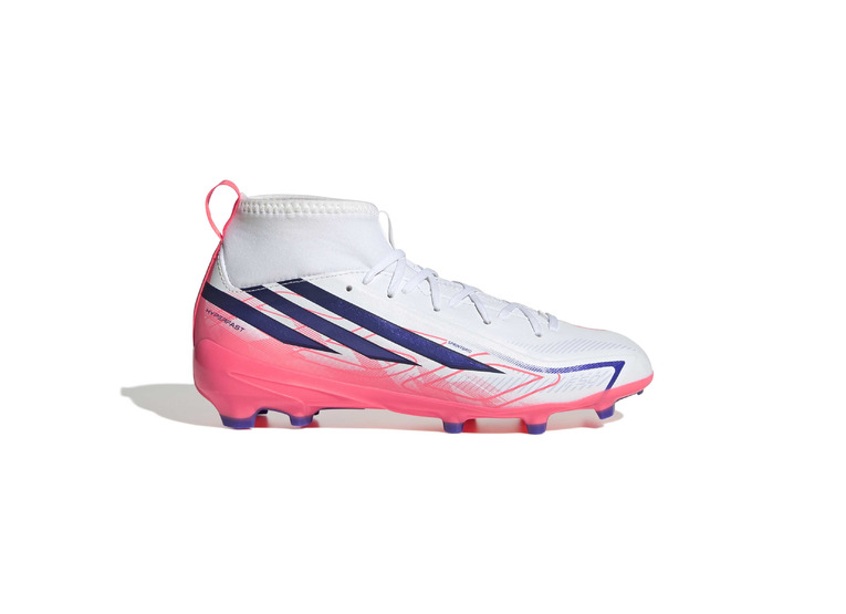 Adidas F50 Hyperfast League Mid voetbalschoen Cloud White / Solar Purple / Solar Turbo