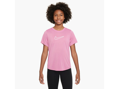 Nike One Fitted t-shirt kinderen Pink Rise/Wit