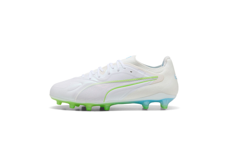 Puma King 20 ultimate FG/AG voetbalschoen wit/luminous blue/green