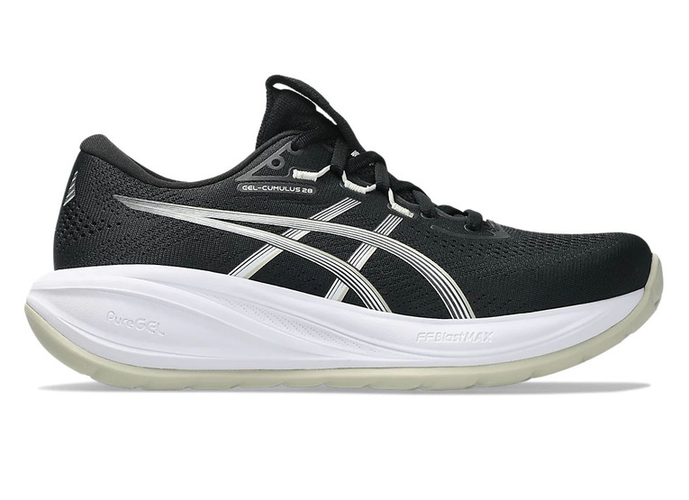 Asics Gel Cumulus 28 loopschoen zwart/wit dames Asics Gel Cumulus 28 loopschoen zwart/wit dames