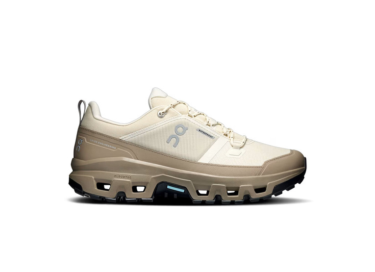 On Cloudrock low waterproof wandelschoen grain/soba heren On Cloudrock low waterproof wandelschoen grain/soba heren