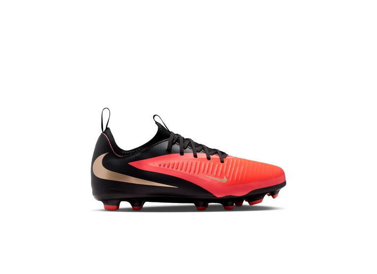 Nike Jr. Phantom 6 low academy FG voetbalschoen bright crimson/zwart KIDS