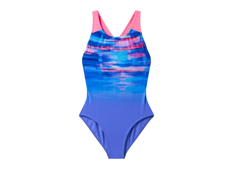Speedo Print Slashback badpak paars/roze meisjes