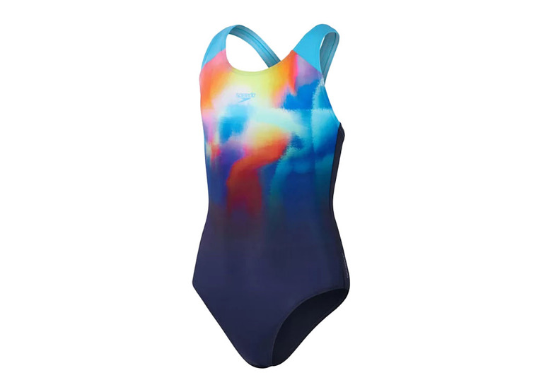 Speedo End+ digital placement splashback badpak navy meisjes Speedo End+ digital placement splashback badpak navy meisjes