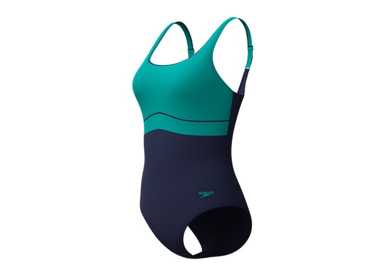 Speedo Solid Contour eclipse badpak navy/groen dames