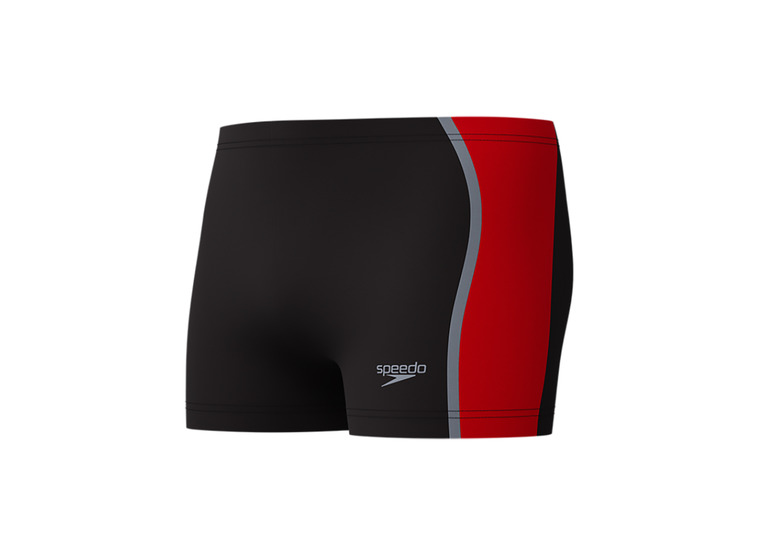 Speedo Solid Splice zwembroek zwart/rood heren Speedo Solid Splice zwembroek zwart/rood heren