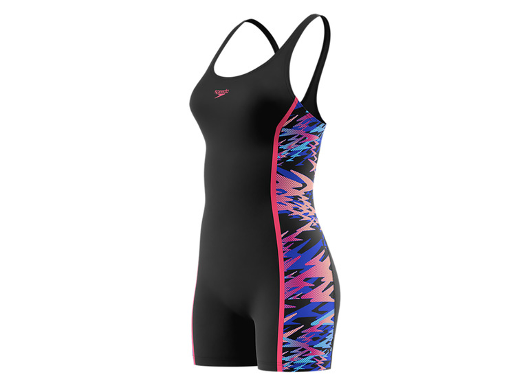 Speedo Hyperboom Splice Muscleback Legsuit zwart/margarita pink dames