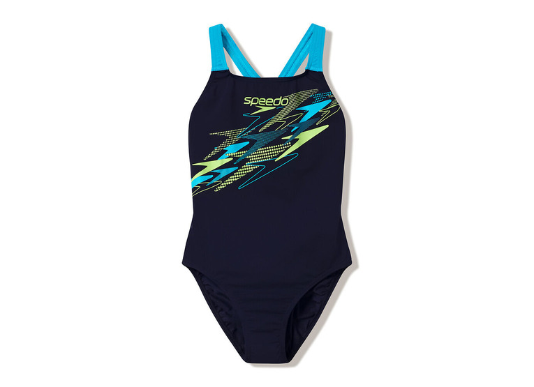 Speedo Medley Medalist badpak hyperteal/groen dames