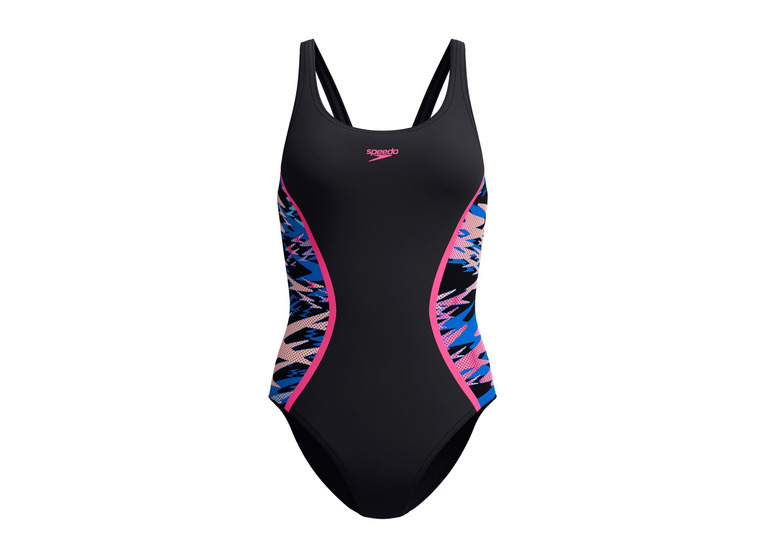 Speedo Hyperboom splice muscleback badpak zwart/margarita pink