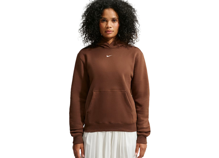 Nike Studio Fleece medium weight hoodie cacao wow dames