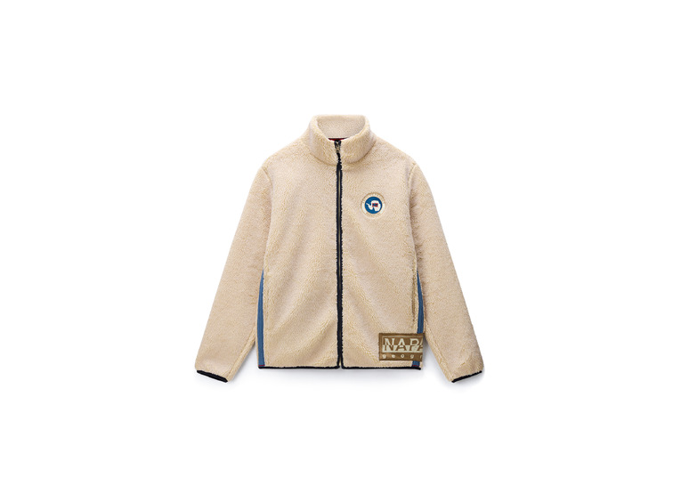 Napapijri Archive FZ fleece beige heren Napapijri Archive FZ fleece beige heren