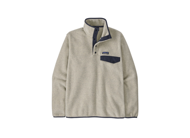 Patagonia LW snap-T pullover oatmeal heather heren Patagonia LW snap-T pullover oatmeal heather heren