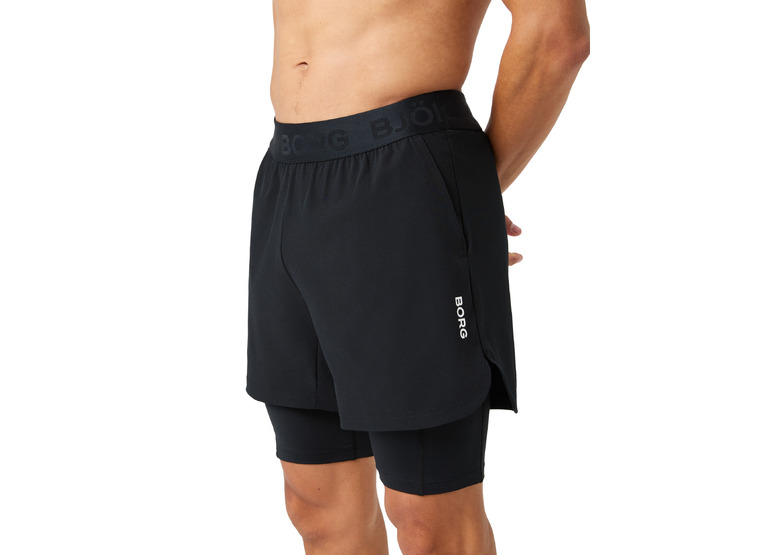 Bjorn Borg 2-in-1 short zwart heren Bjorn Borg 2-in-1 short zwart heren