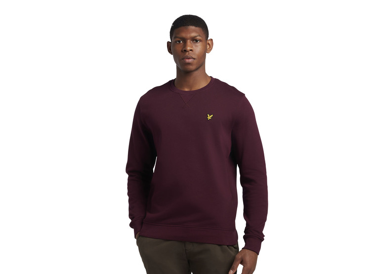 Lyle & Scott katoenen sweatshirt met ronde hals burgundy heren Lyle & Scott katoenen sweatshirt met ronde hals burgundy heren