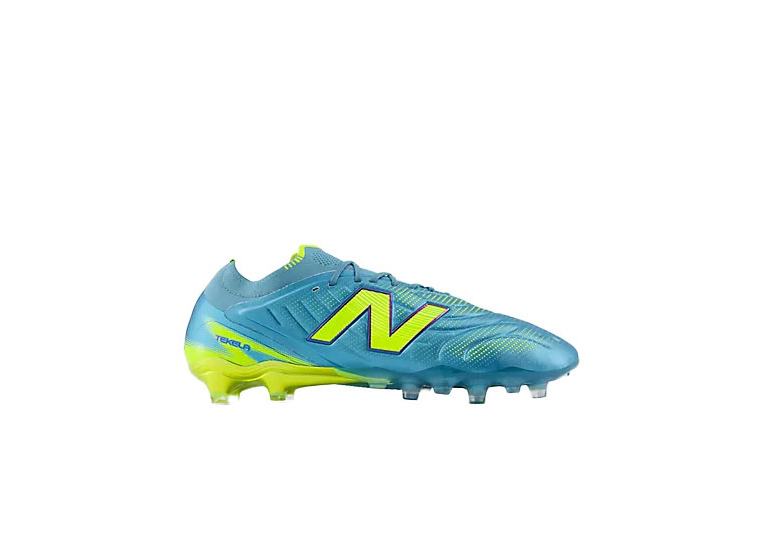New Balance Tekela elite low laced FG V5 voetbalschoen metallic blue/alkaline green