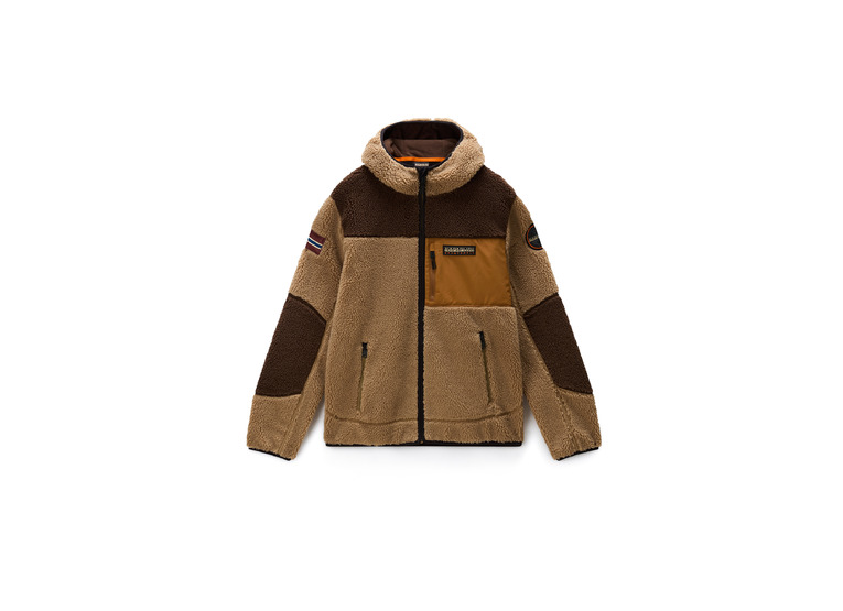 Napapijri Yupik fleecehoodie bruin heren Napapijri Yupik fleecehoodie bruin heren