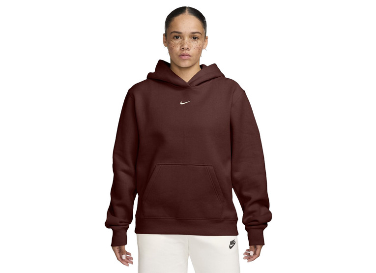 Nike Studio fleece medium weight hoodie bruin dames