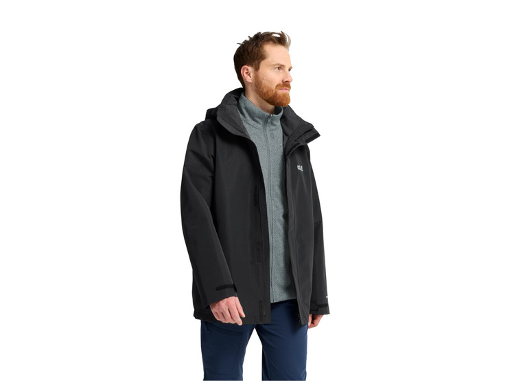 Jack Wolfskin Pinetrail 3in1 jacket zwart heren Jack Wolfskin Pinetrail 3in1 jacket zwart heren