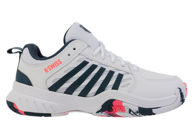 K-Swiss Court Express 2 tennisschoen wit/stargazer/neon blaze KIDS