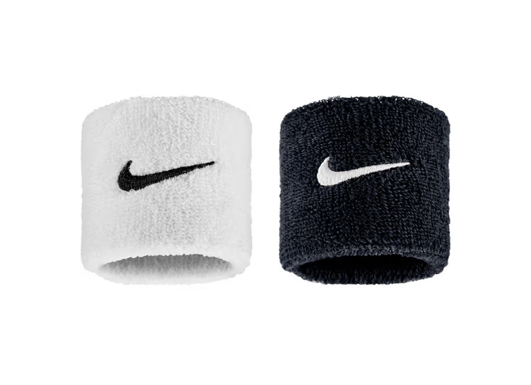 Nike Swoosh classic wristbands 2 pack zwart/wit