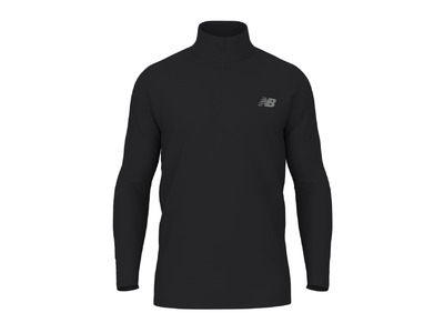 New Balance Space Dye 1/4 zip top zwart heren New Balance Space Dye 1/4 zip top zwart heren